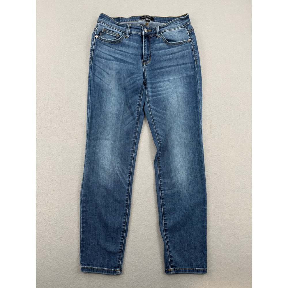 Judy Blue‎ Mid Rise Angie Relaxed Fit Jeans Blue Medium Wash Womens 7/28 (28x26)